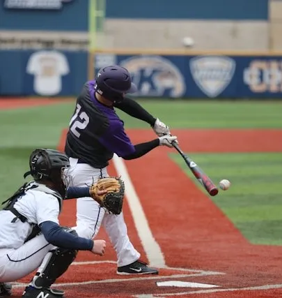 Baseball player swinging