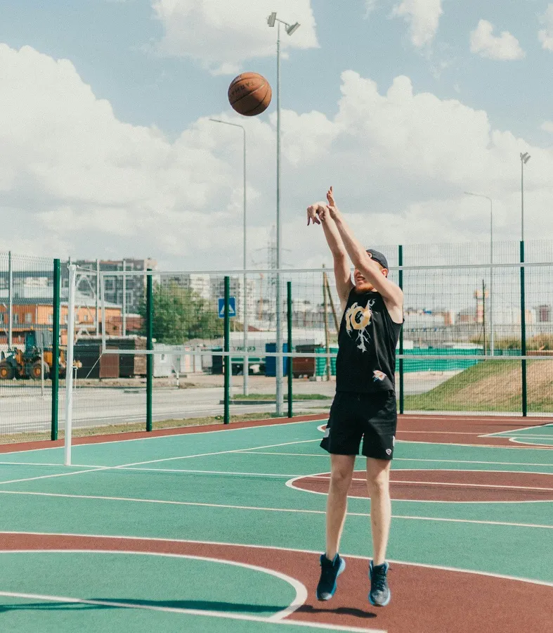 Man playing basketball