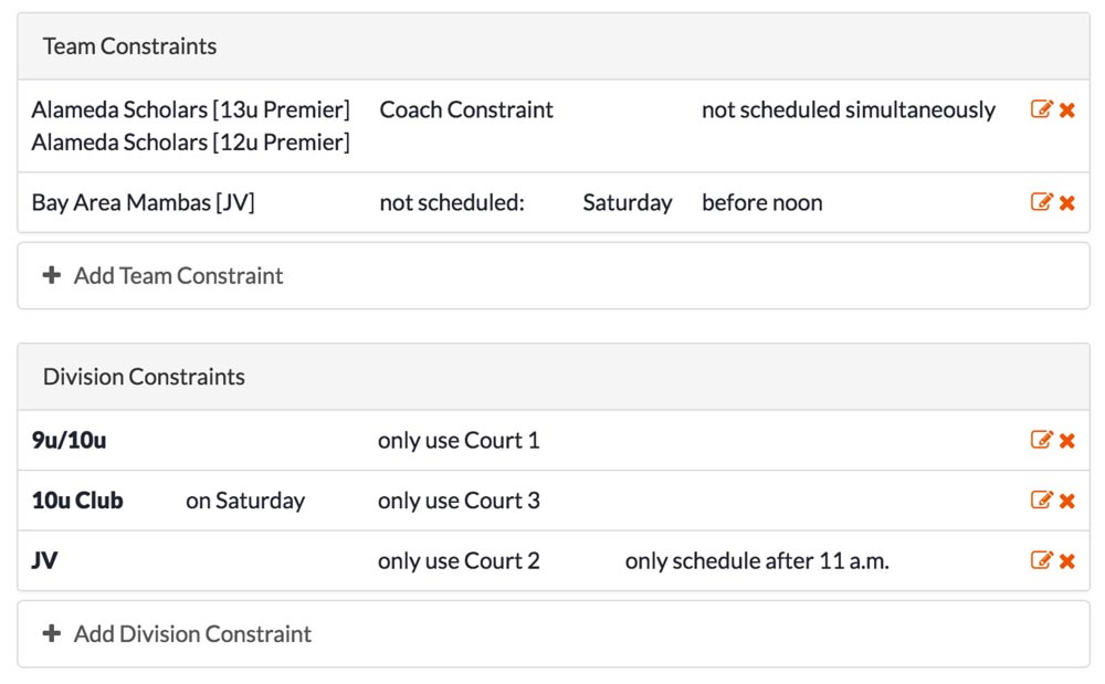 Scheduling Constraints