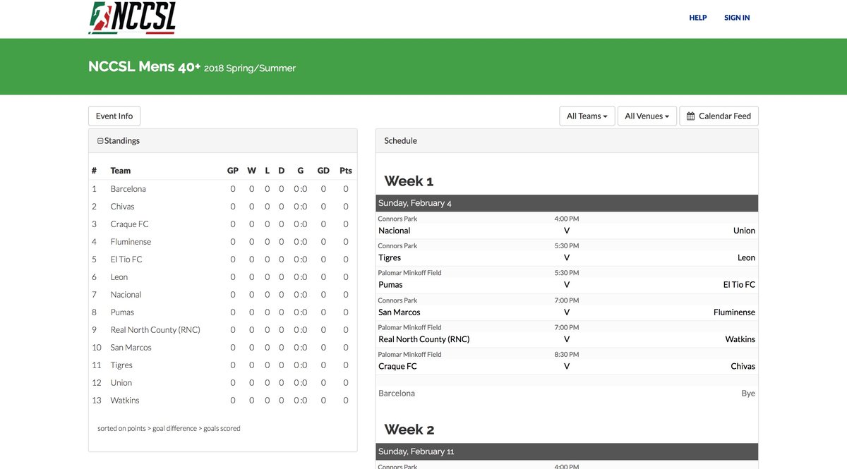 sports schedule creator