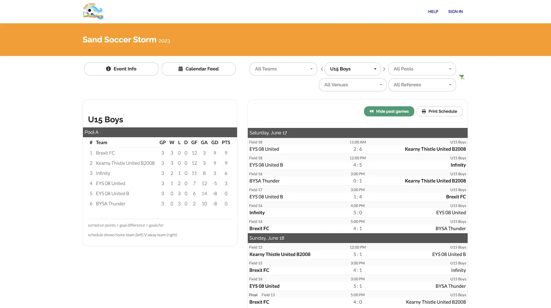 1 Tournament Schedule Maker & Registration App